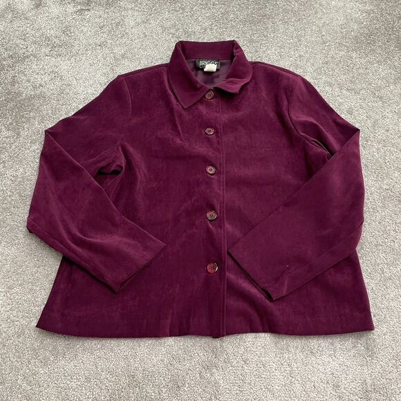 Briggs New York Shaket Shirt Jacket Womens Large Red Button Up Casual Workwear - Picture 1 of 10